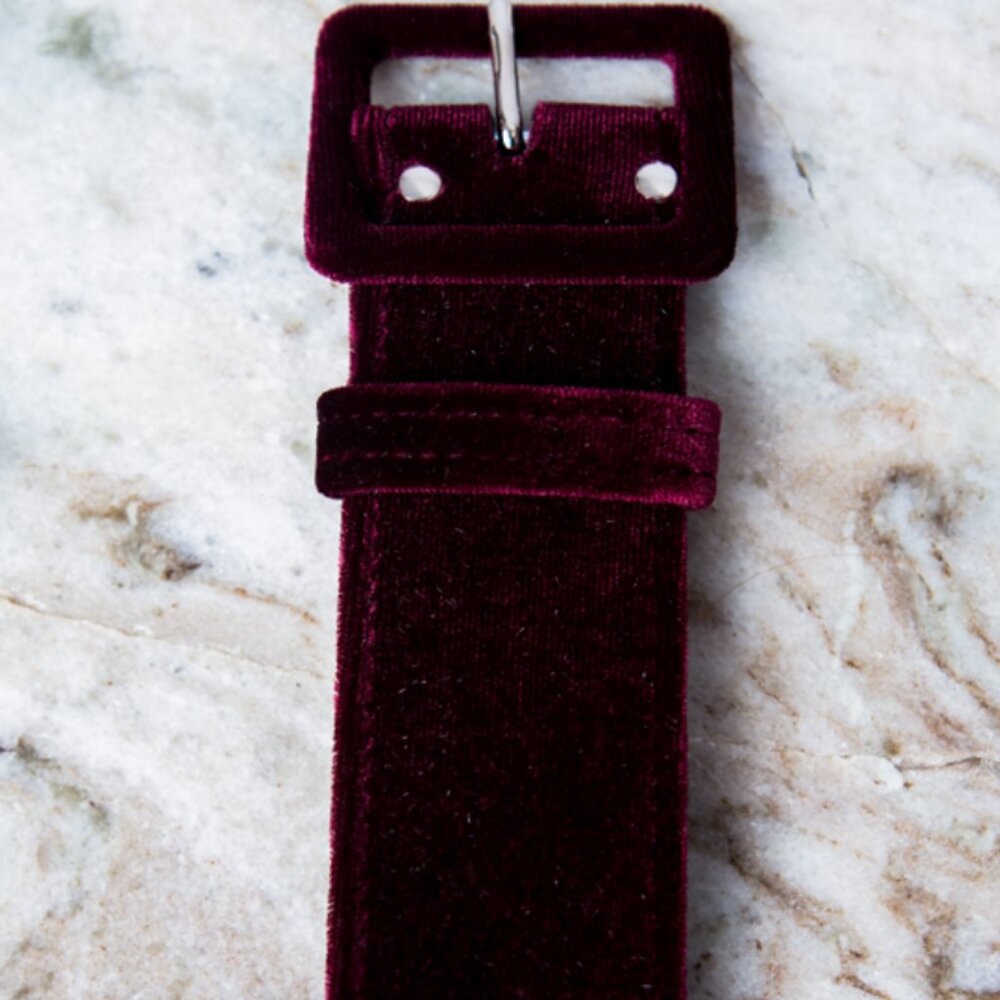 LFEN 1.5" Belt in Oxblood Velvet SIZE XS